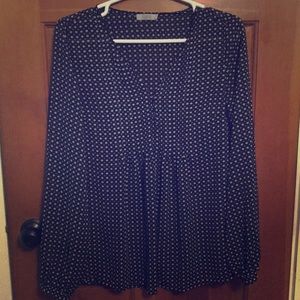 Blue and white blouse